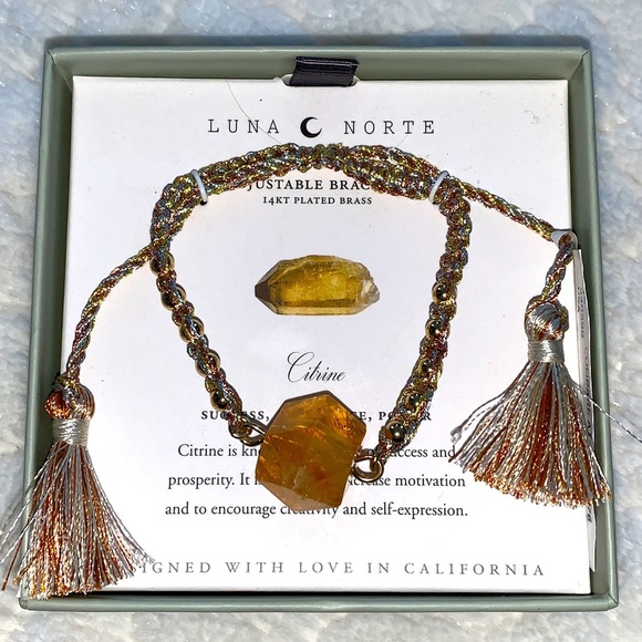 Luna Norte CITRINE Stone Adjustable Bracelet - Picture 1 of 5